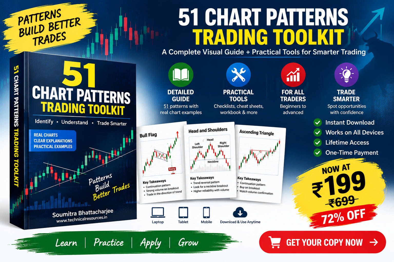 51 Chart Patterns Trading Toolkit — ₹199 offer